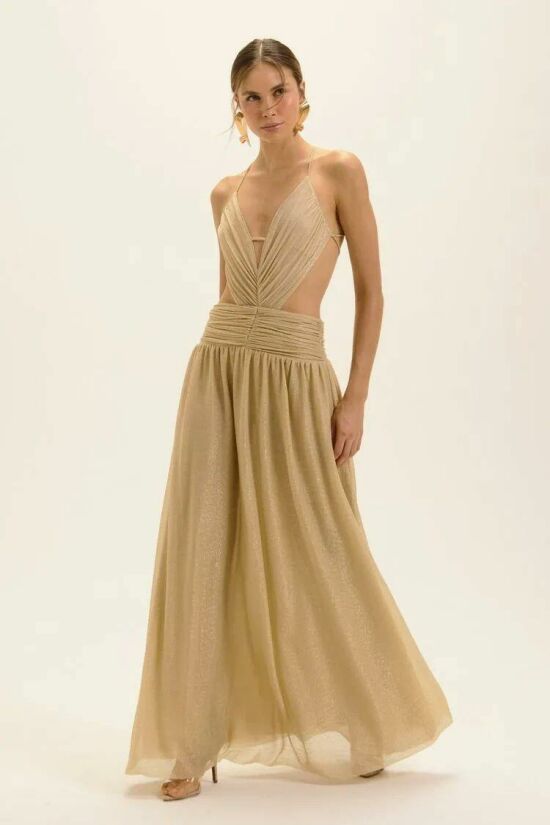 Imagem de Vestido Alana Dourado Le Blog